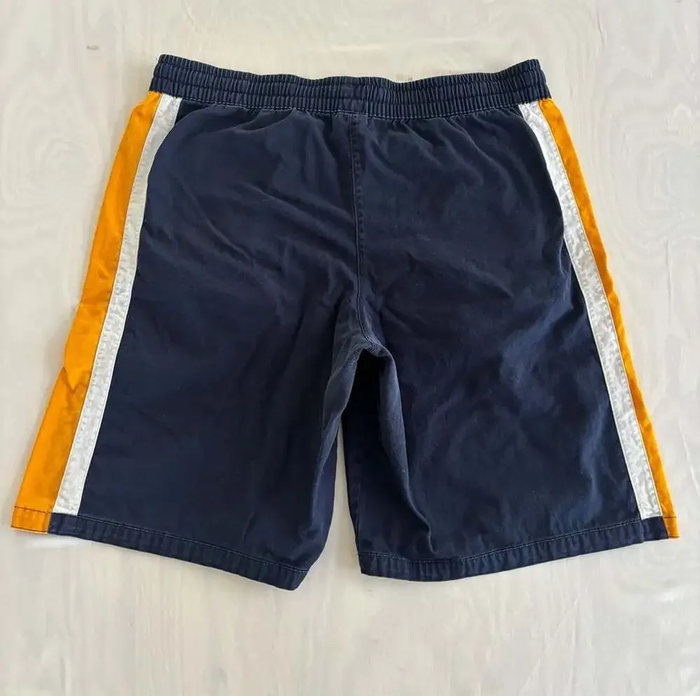 Nike Shorts Size L Navy Blue Yellow White Striped Canvas